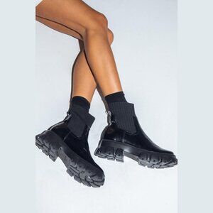 Princess Polly A La Mode Ribbed Sock Boots